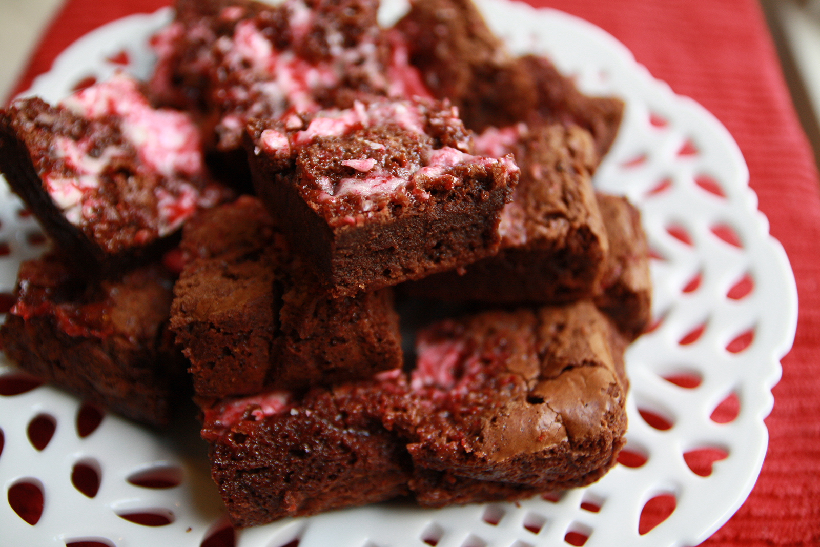 Candy cane brownies